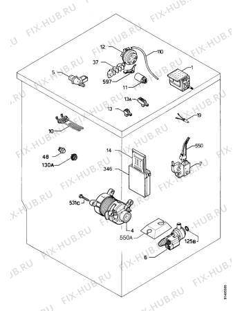 Взрыв-схема стиральной машины Zanussi FLS1014C - Схема узла Electrical equipment 268